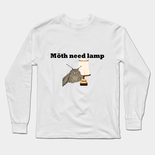 Möth And Lamp Long Sleeve T-Shirt by CatGirl101